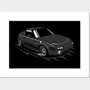 Black miata classic Posters and Art